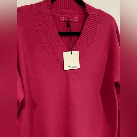 Z Studio Long Pink Sweater Dress One Size - Picture 2 of 4